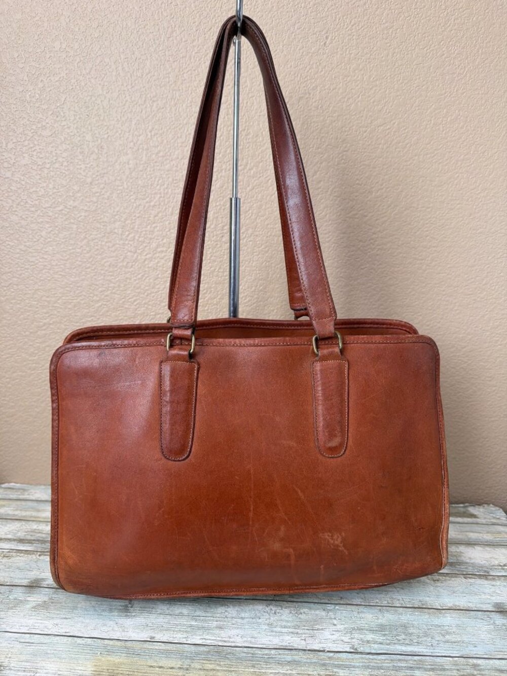1970/80s Coach Glove Tanned British Tan Marketing Tote Bag NYC 399-0645 w/FLAWS - Picture 1 of 15